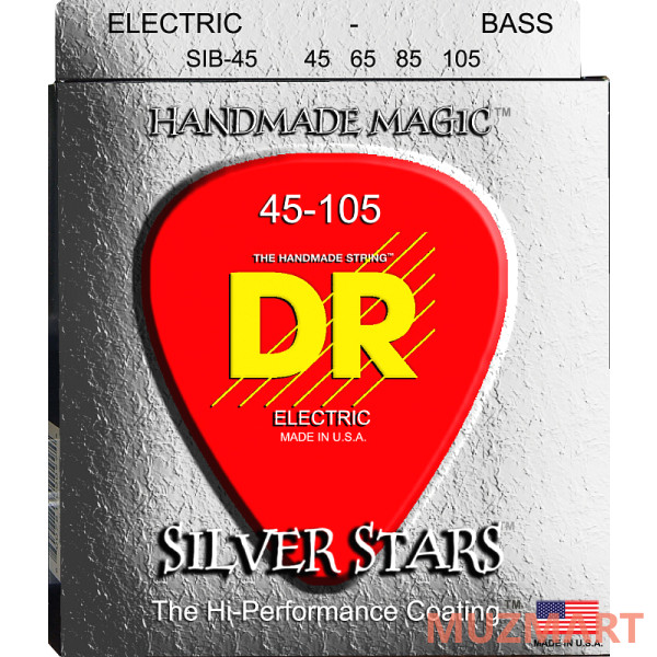 DR SIB-45 SILVER STARS Струны для 4-струнной бас-гитары