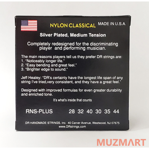DR RNS-PLUS - CLASSICAL NYLON Cтруны для классической гитары