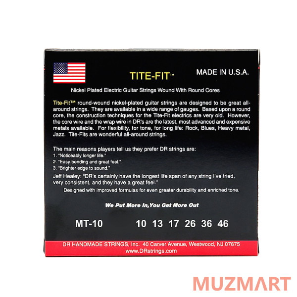 DR MT-10 TITE-FIT Струны для электрогитары