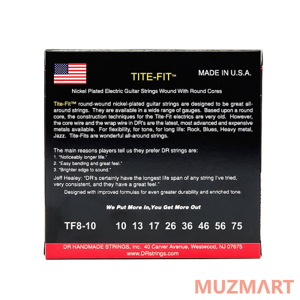 DR TF8-10 TITE-FIT Струны для 8-струнной электрогитары