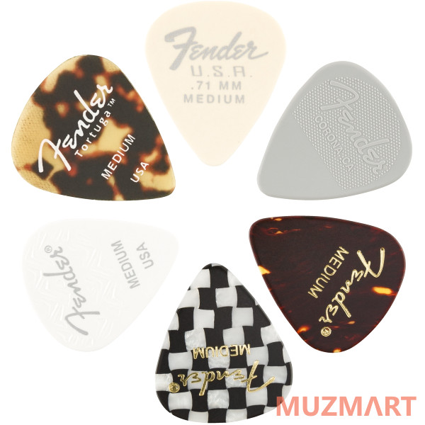 Fender 351 Shape Material Medley Medium Медиаторы (6 штук)