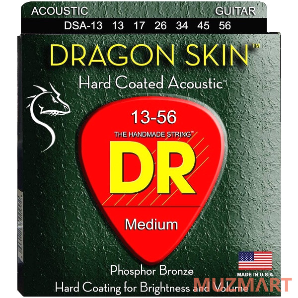 DR DSA-13 DRAGON SKIN Струны для акустической гитары