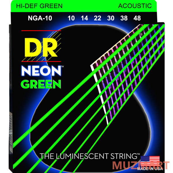 DR NGA-10 HI-DEF NEON Струны для акустической гитары