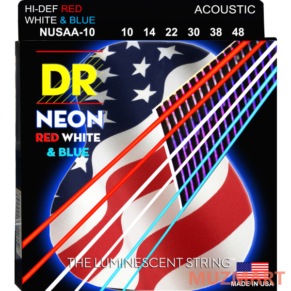 DR NUSAA-10 HI-DEF NEON Струны для акустической гитары