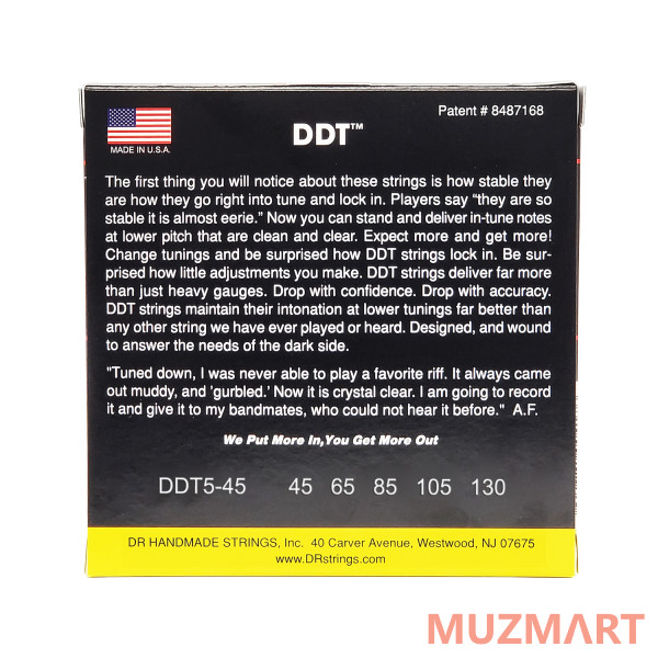 DR DDT5-130 Струны для 5-струнной бас-гитары