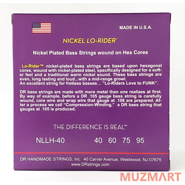 DR NLLH-40 Струны для 4-струнной бас-гитары