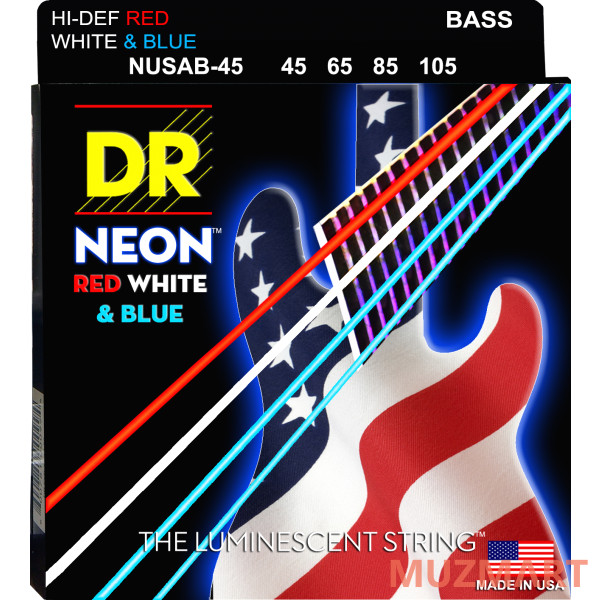 DR NUSAB-45 HIGH-DEF NEON Струны для 4-струнной бас-гитары
