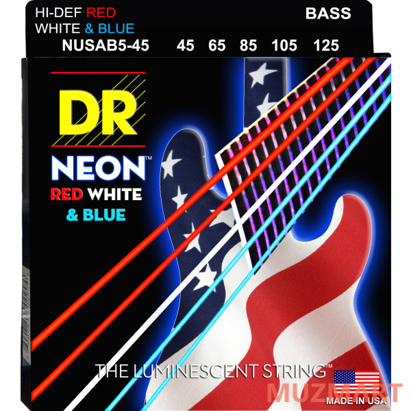 DR NUSAB5-45 HIGH-DEF NEON Струны для 5-струнной бас-гитары