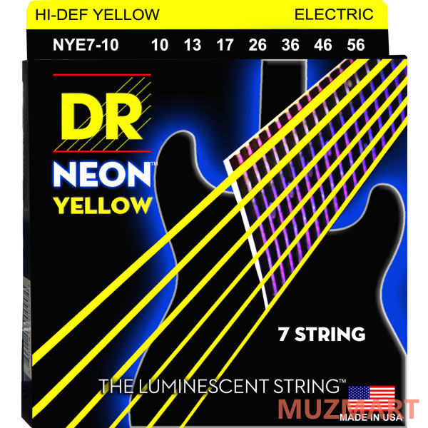 DR NYE7-10 HI-DEF NEON Струны для 7-струнной электрогитары 10-56