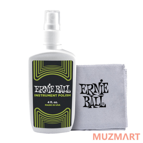 Ernie Ball 4222 Полироль для гитары, флакон спрей с салфеткой