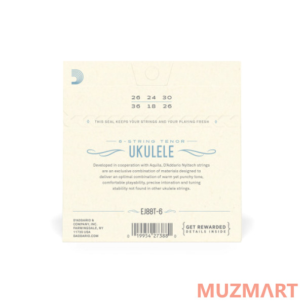 D'Addario EJ88T-6 Струны для укулеле тенор