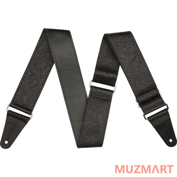Fender Tooled Leather Guitar Strap 2' Black Гитарный ремень