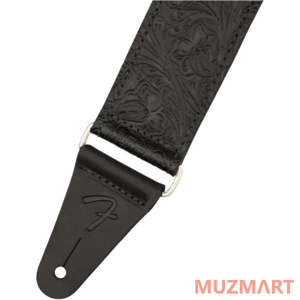Fender Tooled Leather Guitar Strap 2' Black Гитарный ремень