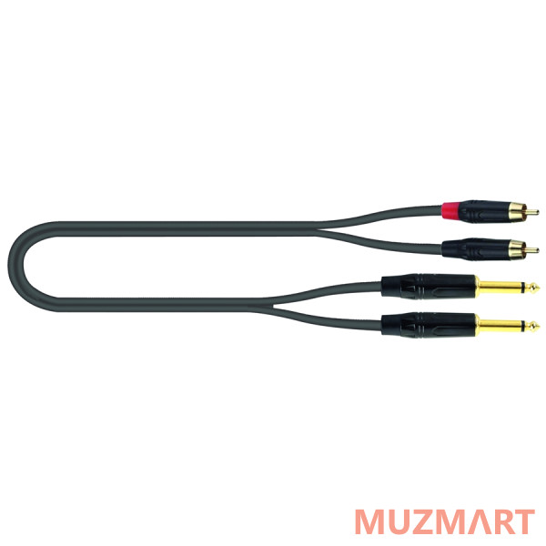 Quik Lok JUST 2RCA2J 1 Кабель 2 Mono Jack - 2 RCA Male, 1 м