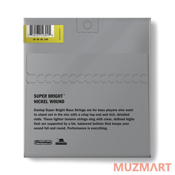 Dunlop DBSBN40100M Super Bright Комплект струн для бас-гитары