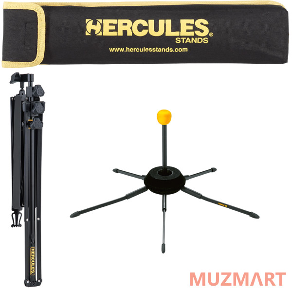 Hercules DS410BP Компактная стойка для трубы в комплекте со складным пюпитром в чехле