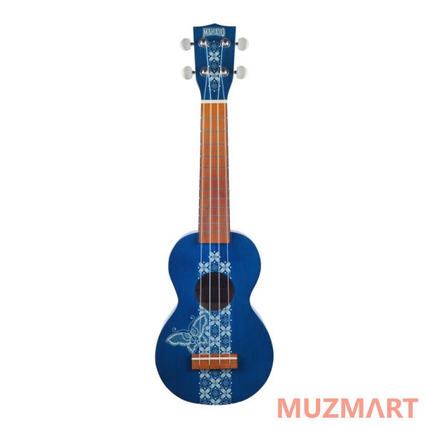 Mahalo MK1BATBU Укулеле с чехлом, цвет Transparent Blue
