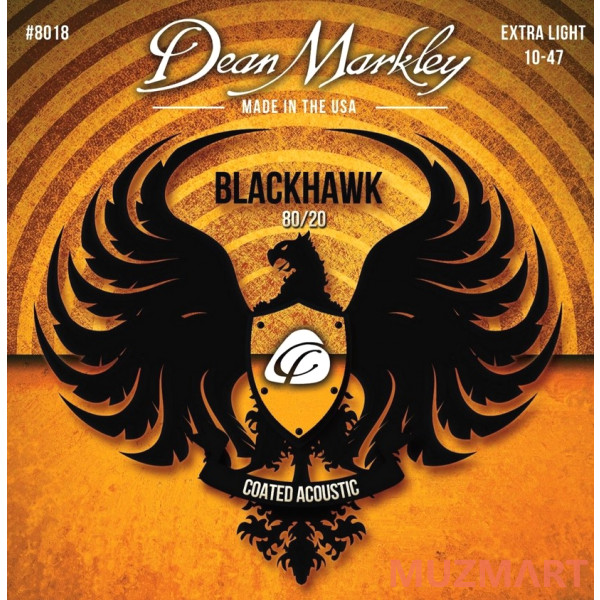 Dean Markley DM8018 Blackhawk 80/20 Комплект струн для акустической гитары, с покрытием, 10-47