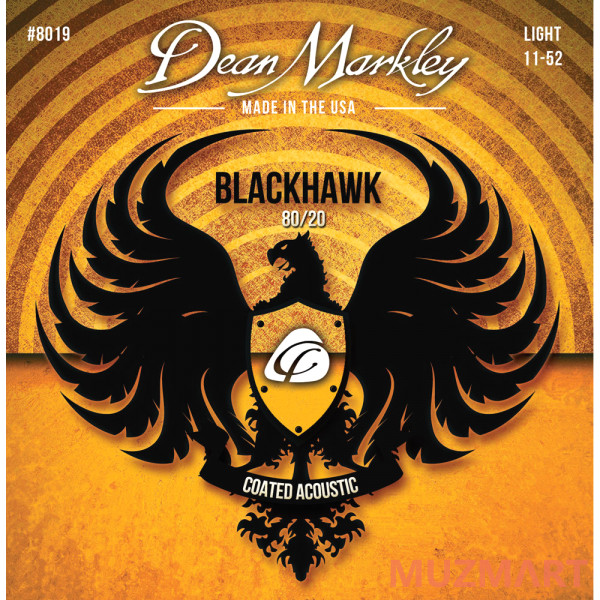 Dean Markley DM8019 Blackhawk 80/20 Комплект струн для акустической гитары, с покрытием, 11-52
