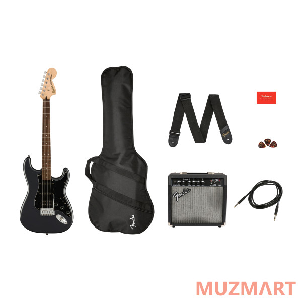 Squier Affinity Stratocaster HSS Pack LRL Charcoal Frost Metallic Комплект: электрогитара, комбоусилитель, чехол