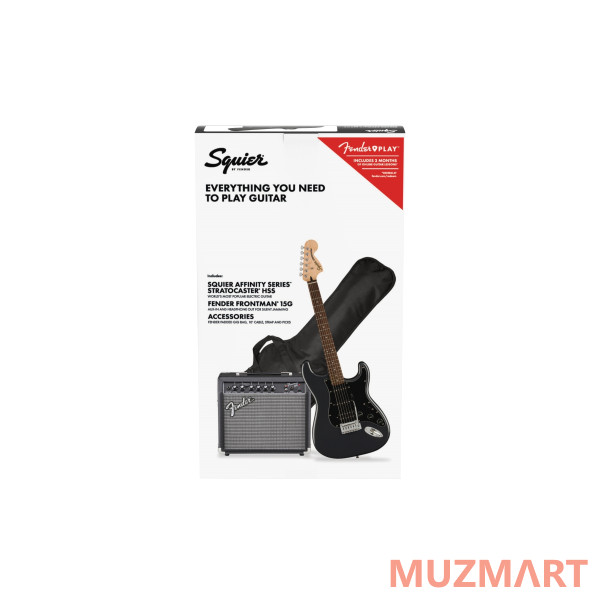 Squier Affinity Stratocaster HSS Pack LRL Charcoal Frost Metallic Комплект: электрогитара, комбоусилитель, чехол
