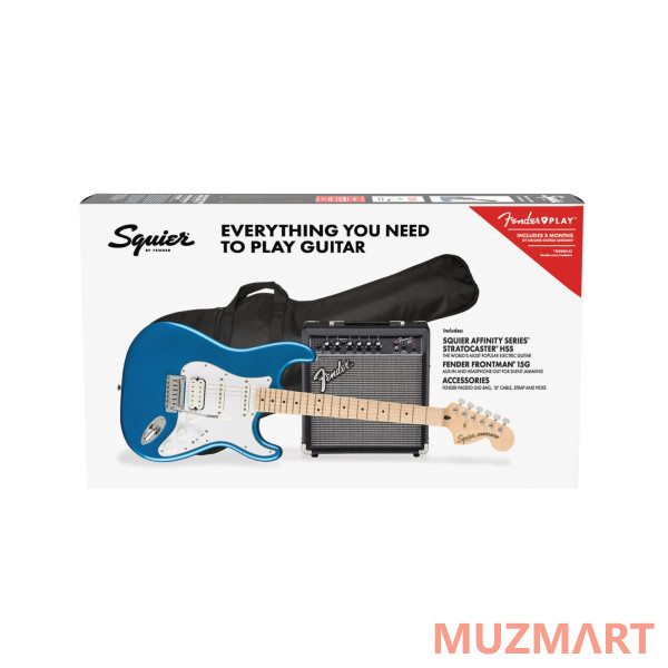 Squier Affinity Stratocaster HSS Pack LRL Lake Placid Blue Комплект: электрогитара, комбоусилитель, чехол