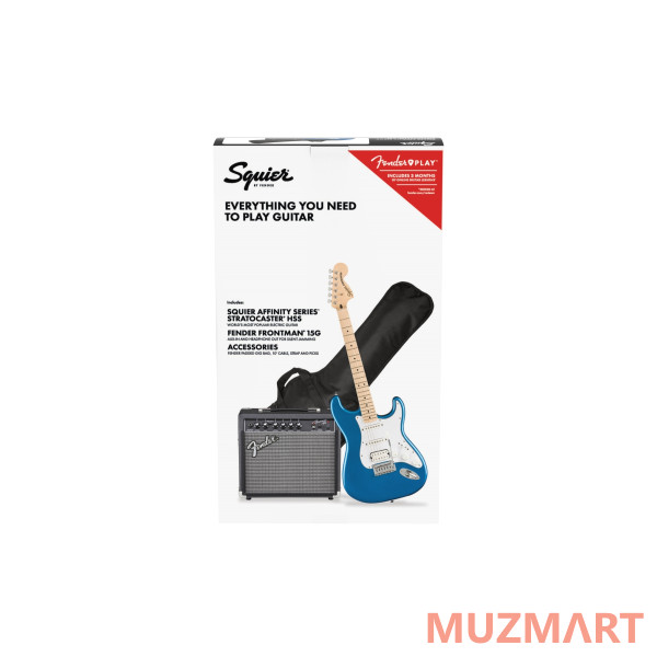 Squier Affinity Stratocaster HSS Pack LRL Lake Placid Blue Комплект: электрогитара, комбоусилитель, чехол