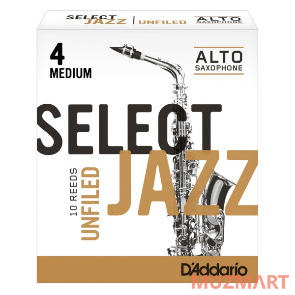 Rico RRS10ASX4M Select Jazz Unfiled Трости для саксофона альт, размер 4, средние (Medium), 10шт