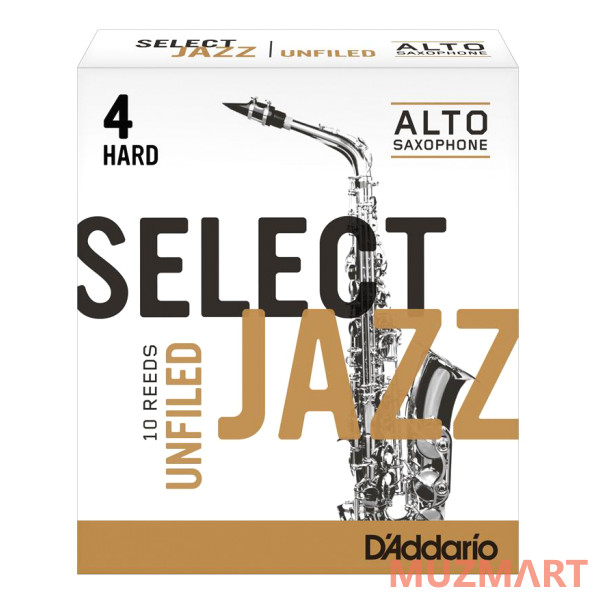 Rico RRS10ASX4H Select Jazz Unfiled Трости для саксофона альт, размер 4, жесткие (Hard), 10шт,