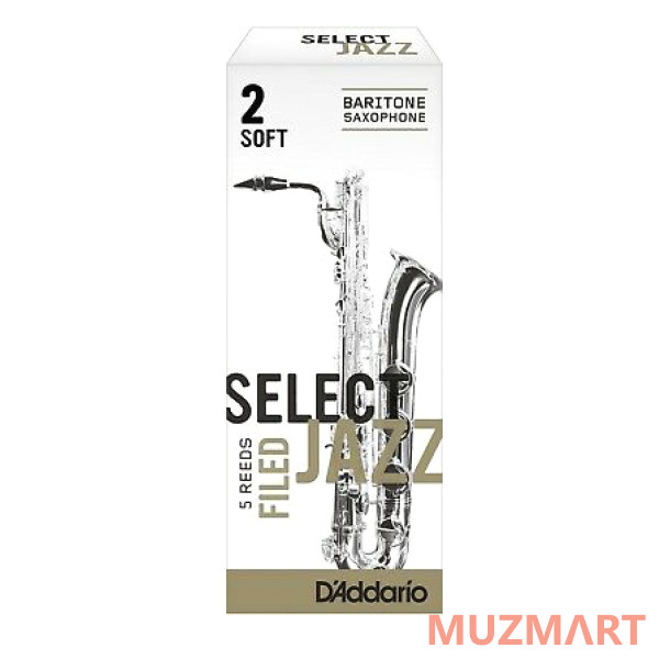 Rico RSF05BSX2S Select Jazz Filed Трости для саксофона баритон, размер 2, мягкие (Soft), 5шт
