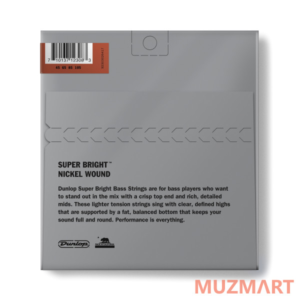Dunlop DBSBN45105M Super Bright Комплект струн для бас-гитары