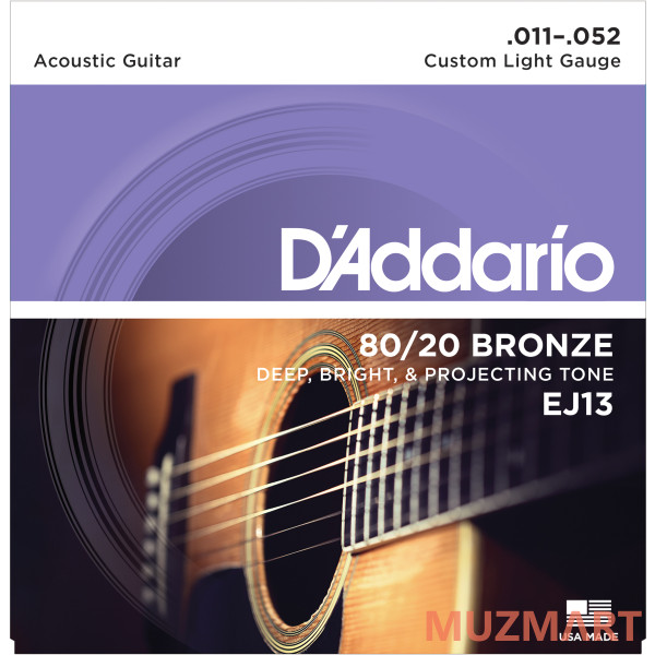 D'Addario EJ13-3D Bronze 80/20 Струны для акустической гитары