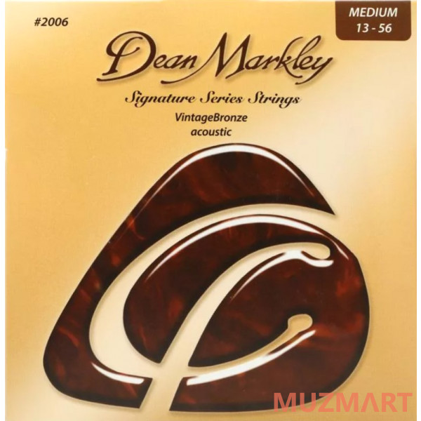Dean Markley DM2006 Vintage Bronze Комплект струн для акустической гитары, бронза 85/15, 13-56
