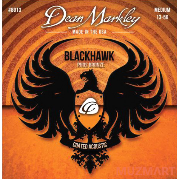 Dean Markley DM8013 Blackhawk Pure Bronze Комплект струн для акустической гитары,с покрытием, 13-56