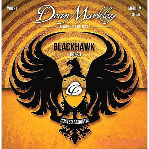 Dean Markley DM8021 Blackhawk 80/20 Комплект струн для акустической гитары, с покрытием, 13-56