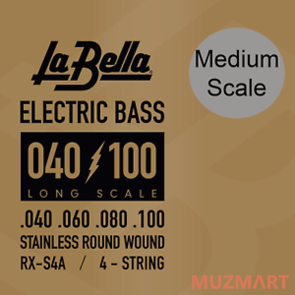 La Bella RX-S4A RX – Stainless Комплект струн для бас-гитары, нерж. сталь, 40-100