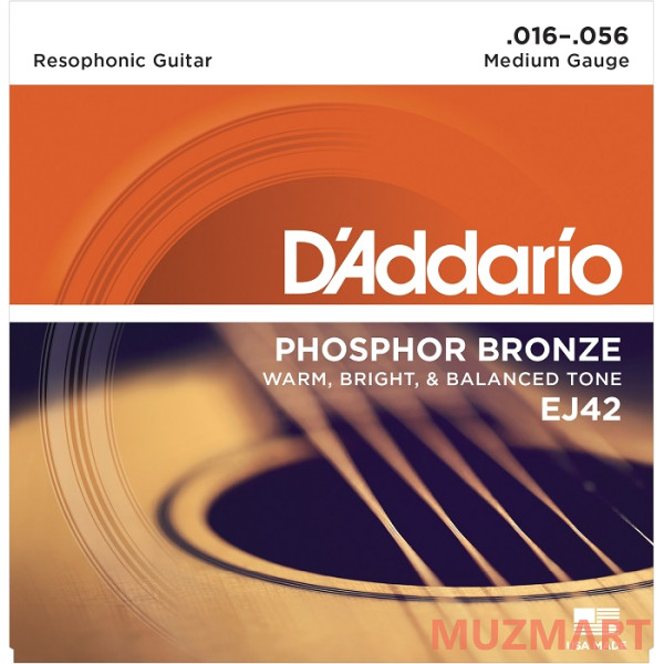 D'Addario EJ42 Струны для акустической резонаторной гитары