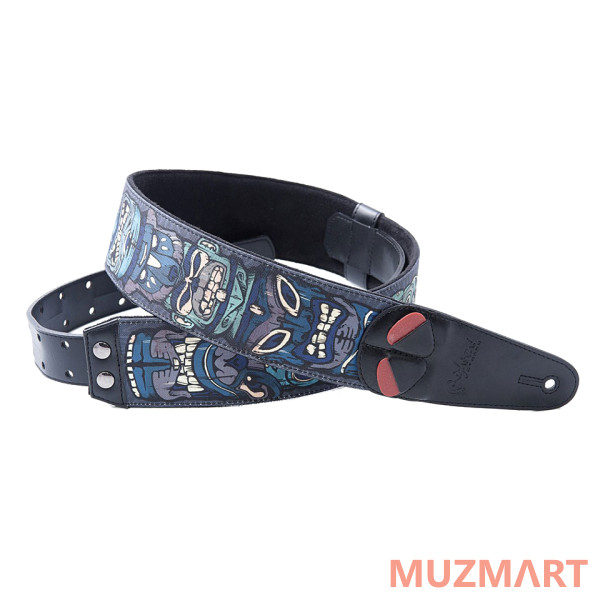 RightOn Straps 8401070280149 Steady Mojo Tiki Blue Ремень для гитары