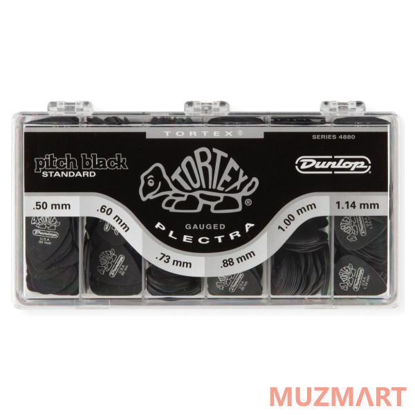 Dunlop 4880 Tortex Pitch Black Standard Display Коробка с медиаторами