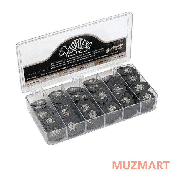 Dunlop 4880 Tortex Pitch Black Standard Display Коробка с медиаторами