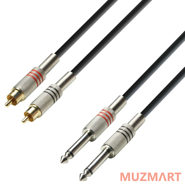 Adam Hall K3 TPC 0100 Аудиокабель 2 x RCA(M)-2 x 6,3 Jack mono