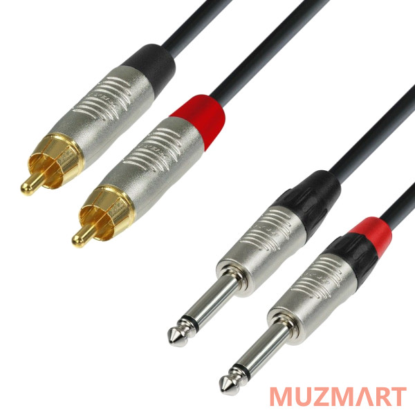 Adam Hall K4 TPC 0600 Аудиокабель 2 x RCA(M)-2 x 6,3 Jack mono