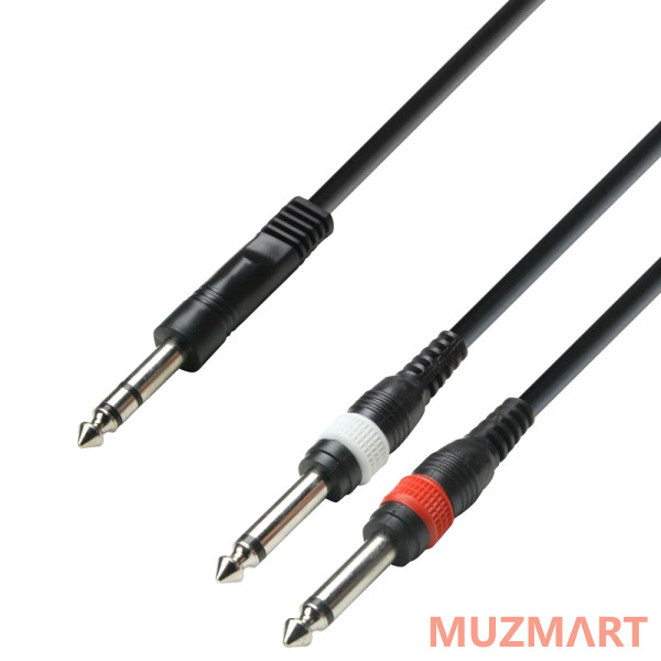 Adam Hall K3 YVPP 0100 Аудиокабель 6,3 Jack stereo-2 x 6,3 Jack mono