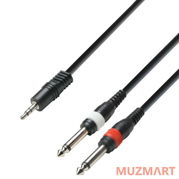 Adam Hall K3 YWPP 0100 Аудиокабель 3,5 Jack stereo-2 x 6,3 Jack mono