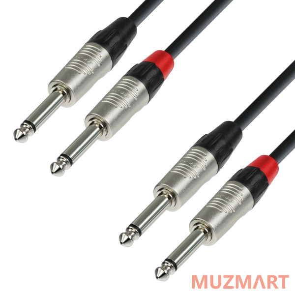 Adam Hall K4 TPP 0300 Аудиокабель 2 x 6,3 Jack mono-2 x 6,3 Jack mono,3 метра