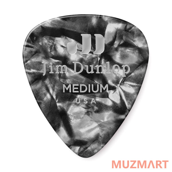 Dunlop 483P02MD Celluloid Black Pearloid Medium 12Pack Медиаторы, 12 шт