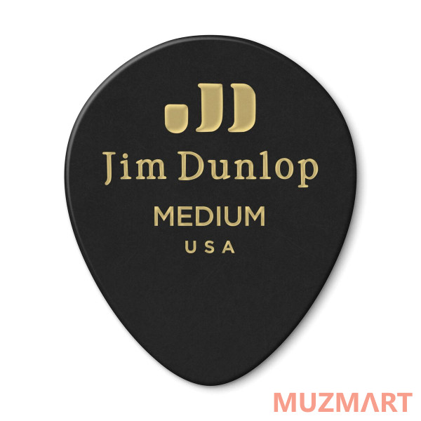 Dunlop 485P03MD Celluloid Black Teardrop Medium 12Pack Медиаторы, 12 шт