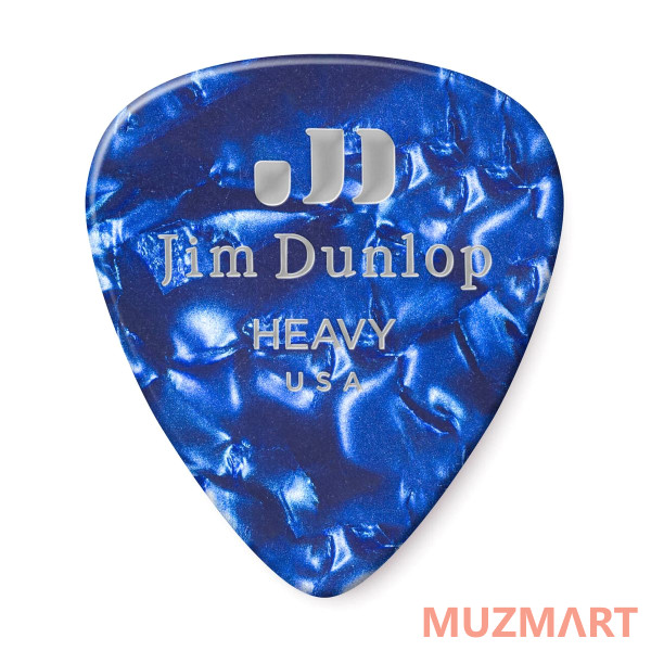 Dunlop 483P10HV Celluloid Blue Pearloid Heavy 12Pack Медиаторы