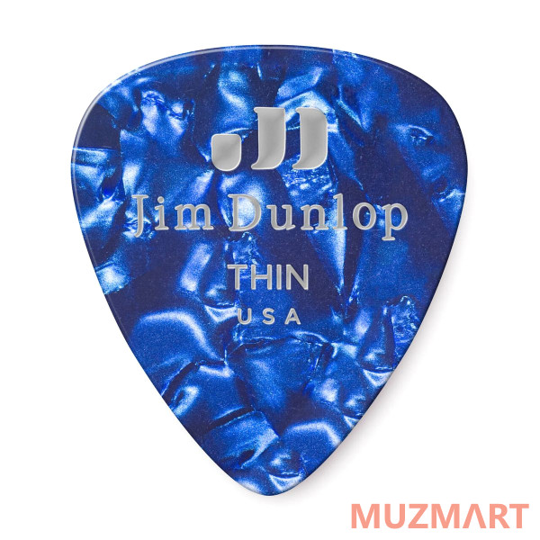 Dunlop 483P10TH Celluloid Blue Pearloid Thin 12Pack Медиаторы