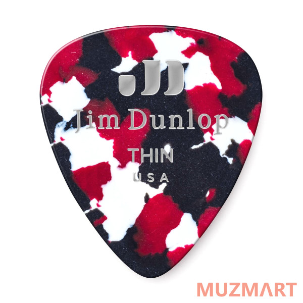 Dunlop 483P06TH Celluloid Confetti Thin 12Pack Медиаторы, 12 шт